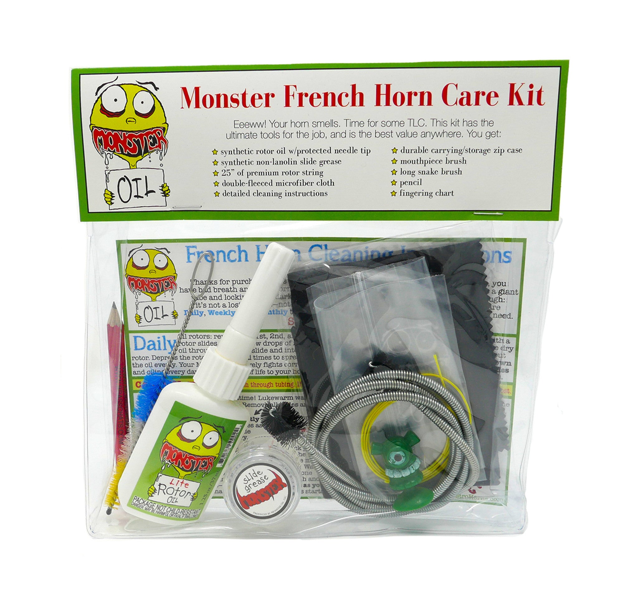 Monster Oil LLC - Cleaning Kit (Trumpet, Trombone or Horn)