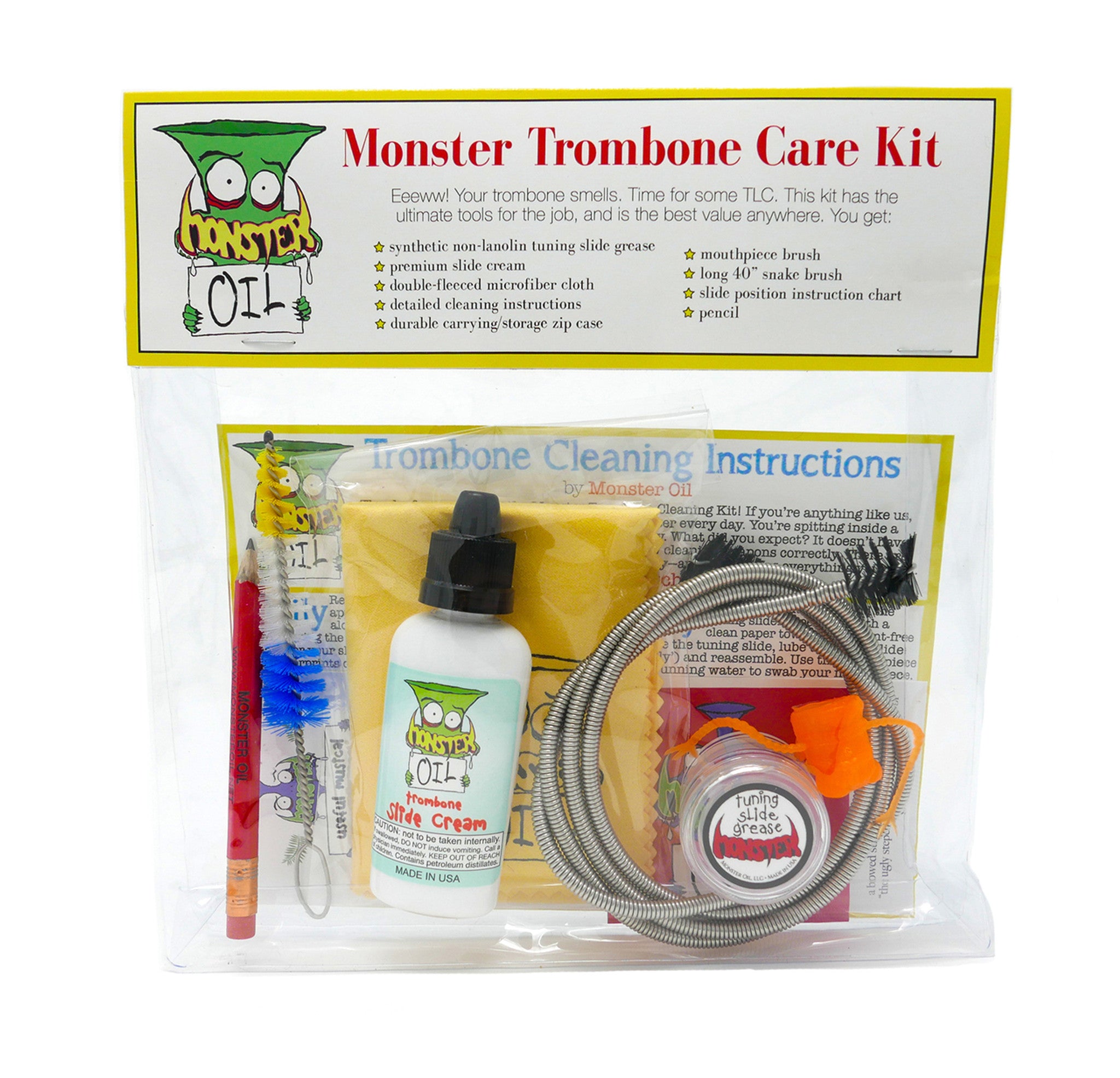 Monster Oil LLC - Cleaning Kit (Trumpet, Trombone or Horn)